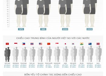 Chiều cao của người Việt so với một số nước