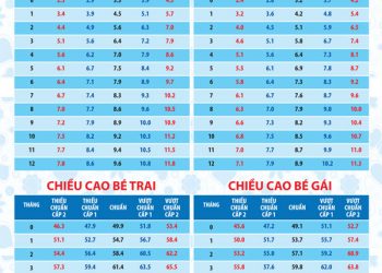Chuẩn cân nặng và chiều cao của bé (0-12 tháng)