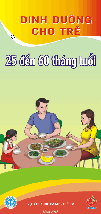 Dinh dưỡng cho trẻ từ 25 đến 60 tháng tuổi