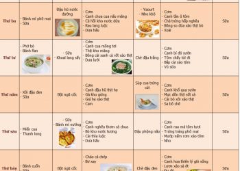 Thực đơn tuần đảm bảo dinh dưỡng cho bà bầu